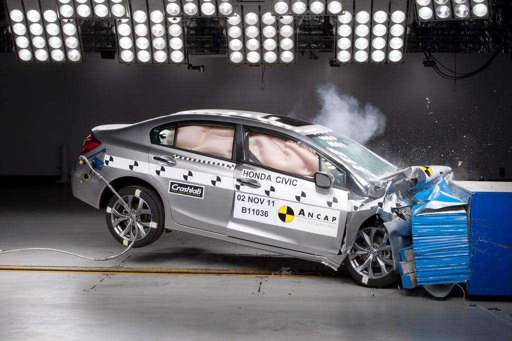 Honda Civic sedan (2012 - May 2016) frontal offset test at 64km/h