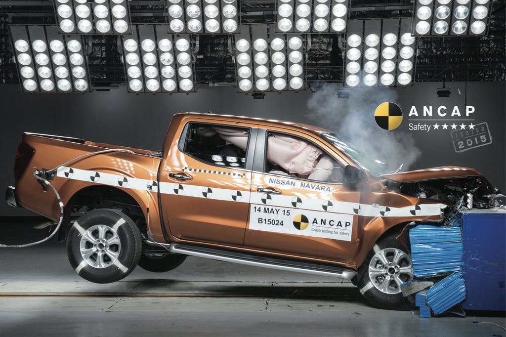 Nissan Navara dual cab (Mar 2015 – Nov 2020) frontal offset test at 64km/h