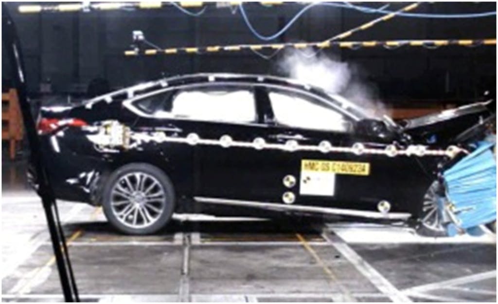 The ANCAP safety rating for the Genesis G80 (Feb 2019 - Nov 2020) is based on testing of the Hyundai Genesis in 2014.  Hyundai Genesis pictured. 