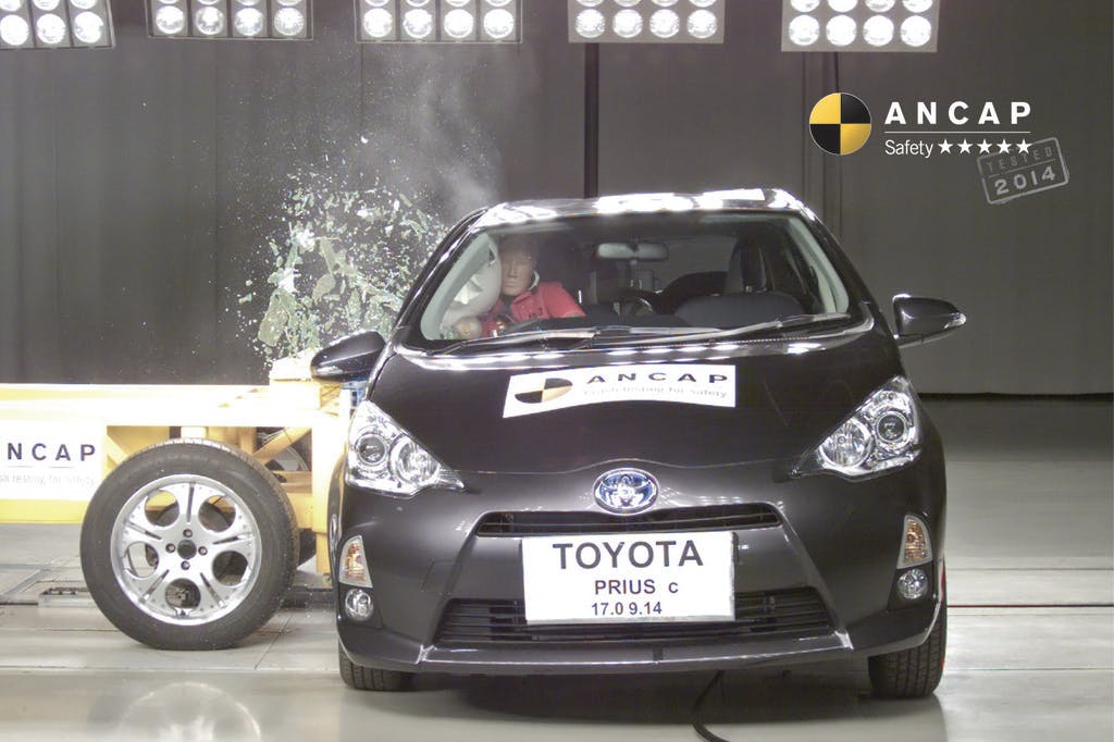 Toyota Prius C (2012 - Jul 2020) side impact test at 50km/h