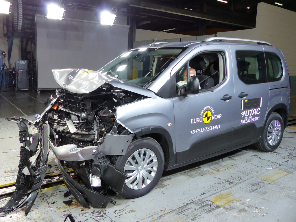 The ANCAP safety rating for the Peugeot Partner (van) is based on crash tests of the Peugeot Rifter (people mover).  Peugeot Rifter pictured (full width test at 50km/h).